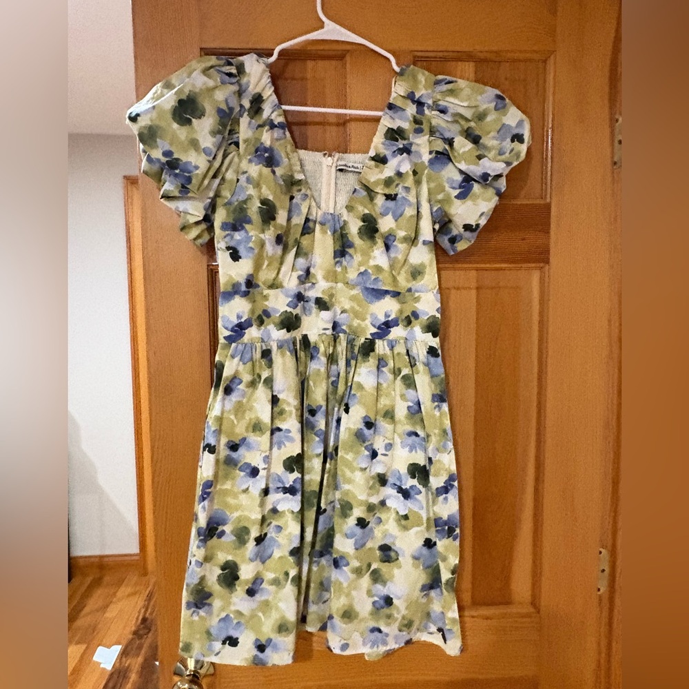 Abercrombie & Fitch Floral Mini Dress - Green and Blue